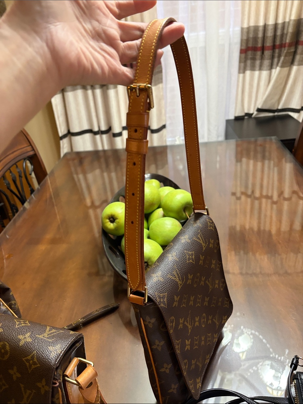Louis Vuitton Monogram Shoulder Bag in Brown and Tan